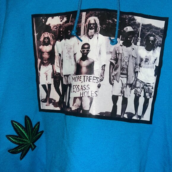 💨 Pass Dat Jerzees Azure Blue Hoodie Customized 💨 - Picture 2 of 7